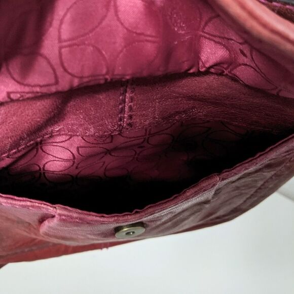 FOSSIL Dark Red Leather Lock Key Crossbody Bag - Picture 12 of 16